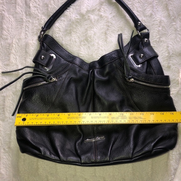 Etienne Aigner black Leather handbag hobo bag style Vintage 1990s Girl-Boss Chic - Picture 12 of 16